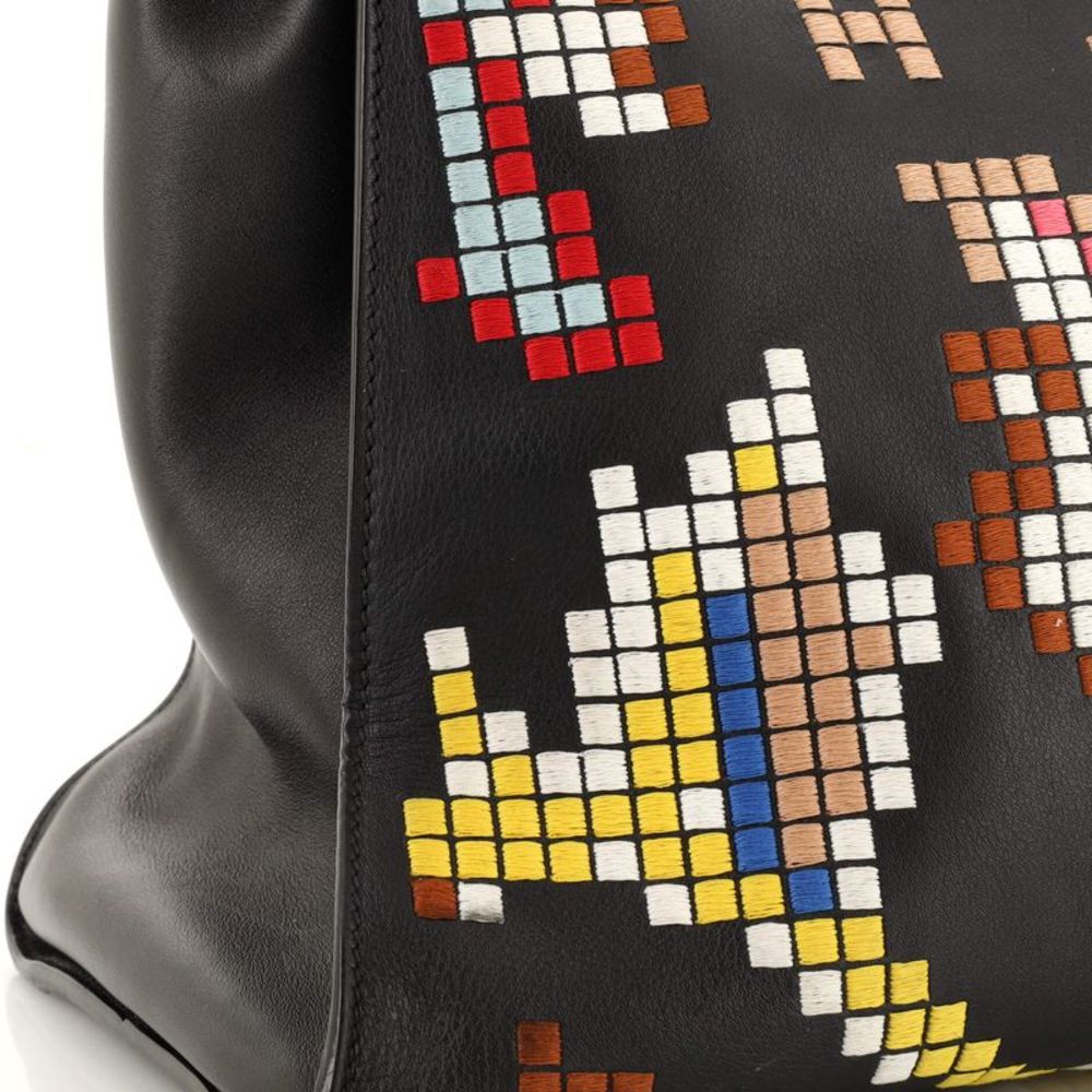 Fendi Peekaboo Bag Embroidered Leather Large Black - Picture 6 of 7